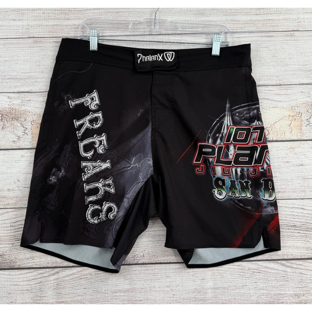 Phalanx MMA Board Shorts Mens 34 Black 10th Planet Jiu Jitsu San Diego Freaks